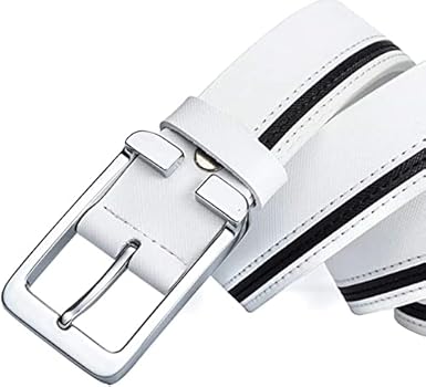 Amazon | [NC] ベルト メンズ ホワイト おしゃれ 長いベルト 125cm 革